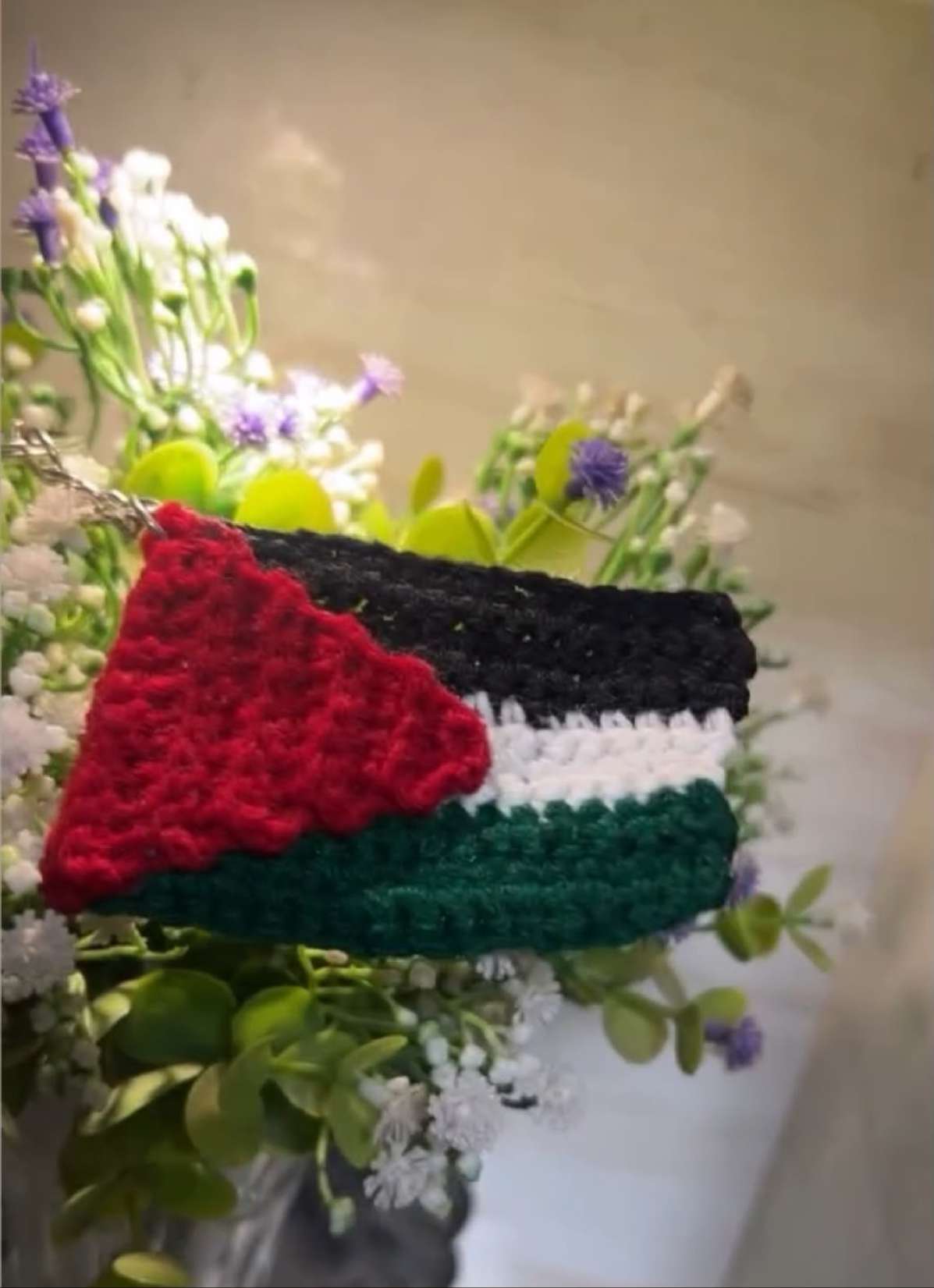 Crochet Keychains in Palestine Flag